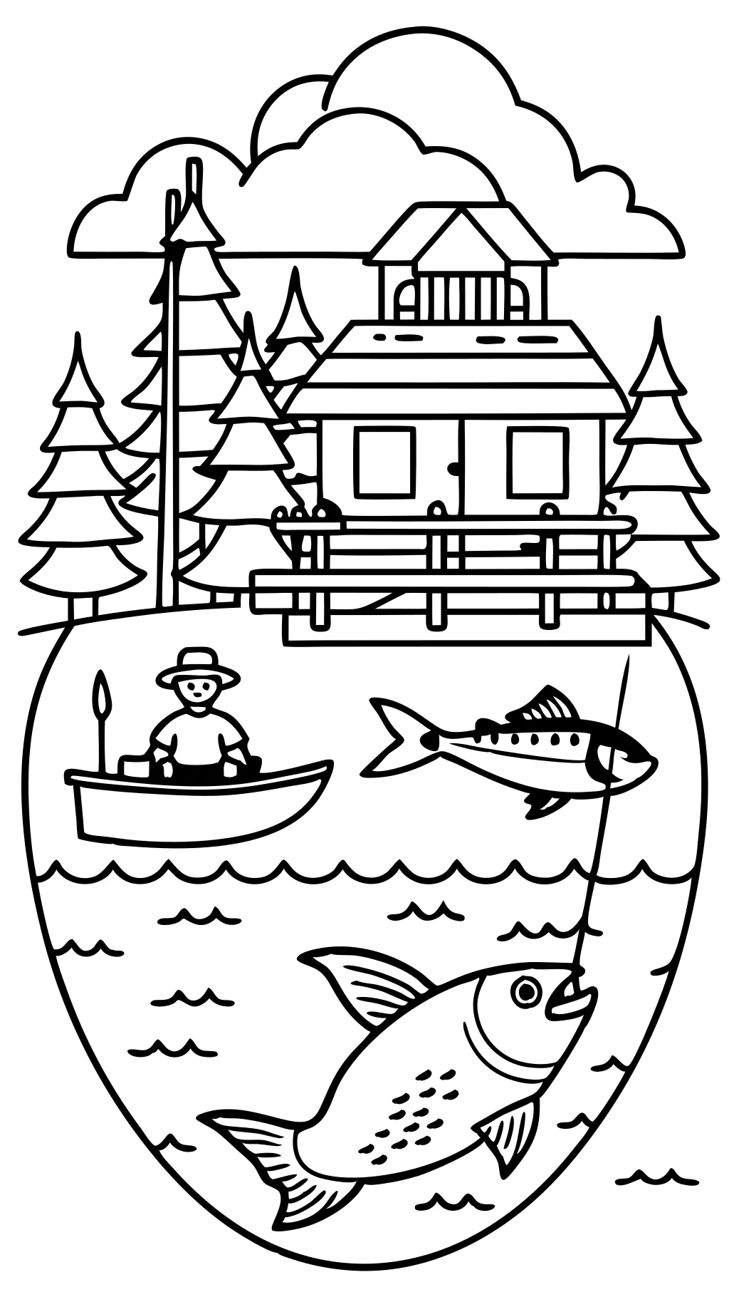 coloriages de pêche imprimables